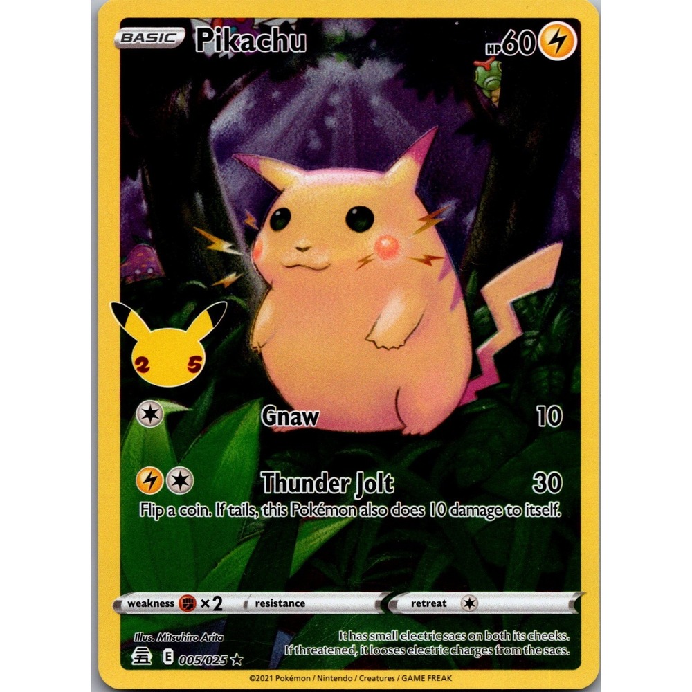 Pokemon Pikachu Holo Rare Celebrations 005/025 25th Anniversary Card LP